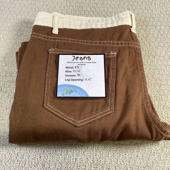 Men's‎ Colorblock Utility Workwear Pants Size 34 Brown Cream Cargo Carpenter - Picture 7 of 7